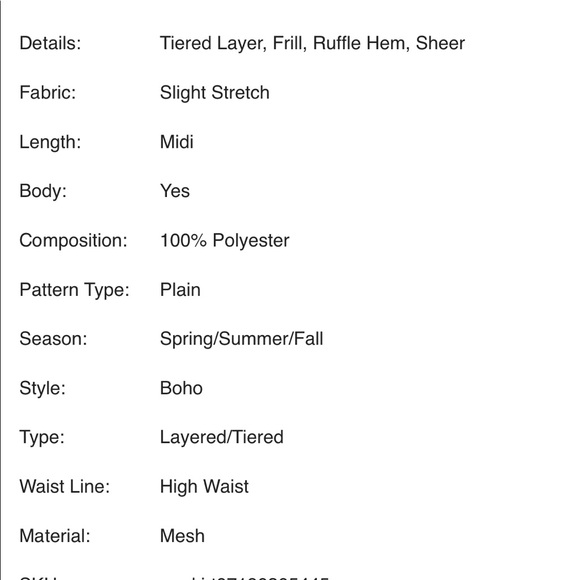 SHEIN Wide Waist Frill Trim Layered Tulle Skirt - Picture 10 of 10